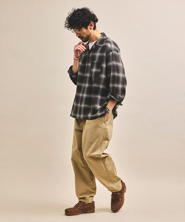 Pre-dyed ombre check sheer shirt relaxed fit