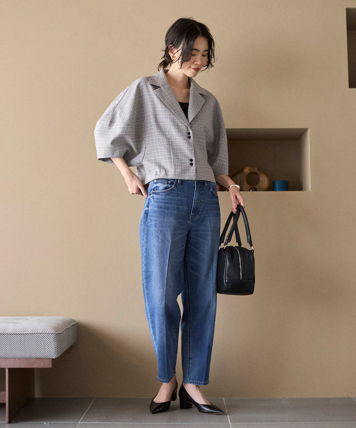 Balloon Sleeve Shirt with Karami Check / Compatible with Set Up - Released on March 11 at 12:00