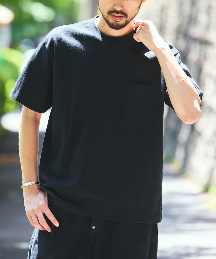 HEAVY WEIGHT/Heavy Weight Short Sleeve Crew Neck Pocket T-Shirt/10.5 ounces - Black
