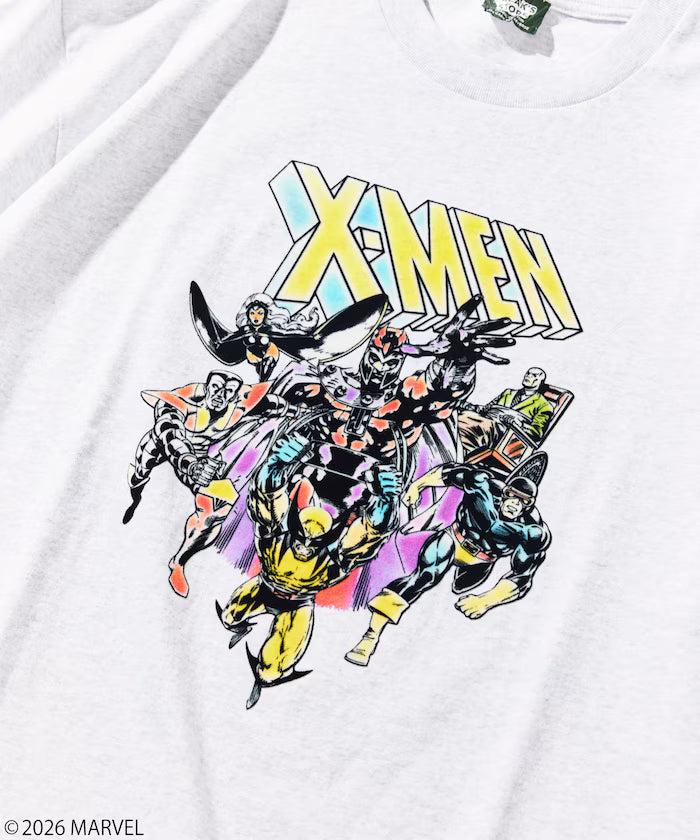 MARVEL/X-MEN Crew Neck T-Shirt / Static Flokki Processing