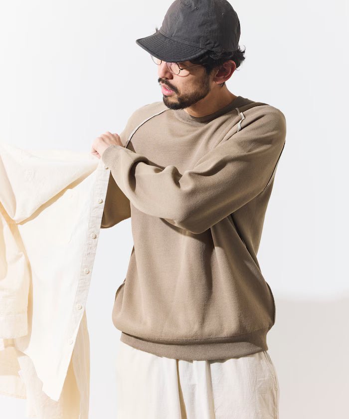 Cool Touch W Face Color Block Crew Neck Knit
