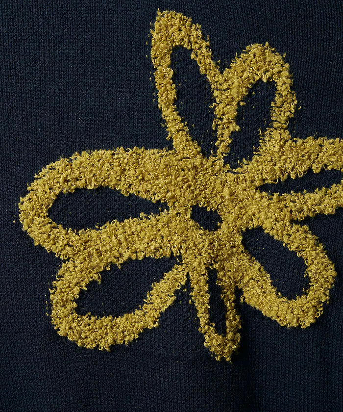 Boucle Flower Pattern Pullover Knit [Limited Edition]