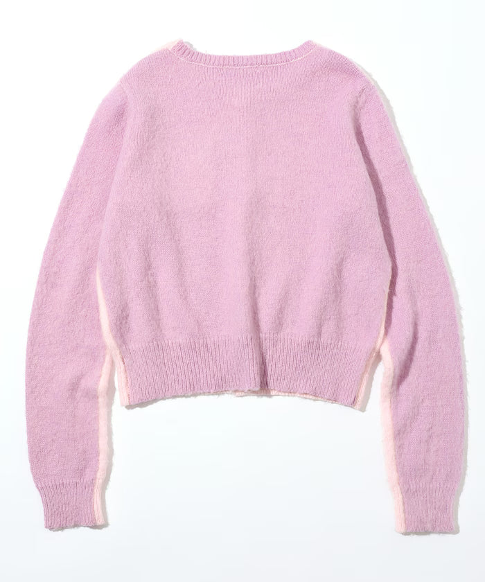 Alpaca Blend Bicolor Knit Cardigan