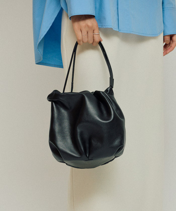 Leather 3WAY Kinchaku Bag / Cowhide / Water-resistant Leather