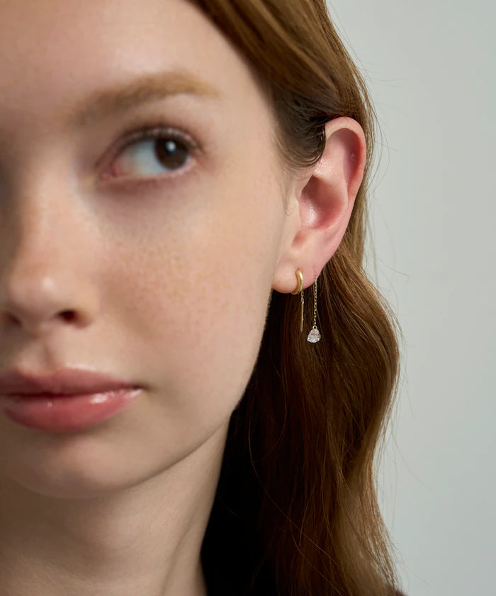 K10 Heart American Pierced Earrings / Chain Earrings / For Both Ears