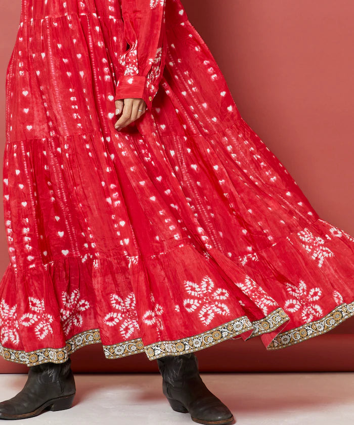 Shibori Print Tiered One Piece