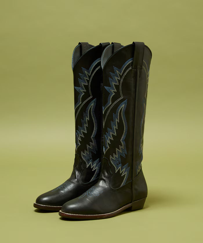 Long western boots/real leather long western boots