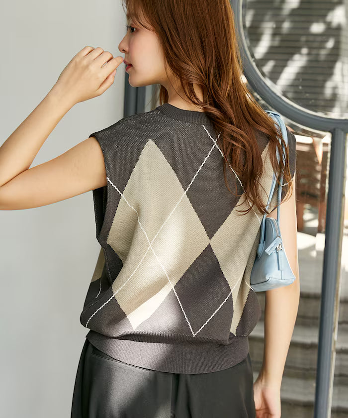 Summer Knit Argyle Vest Limited Edition