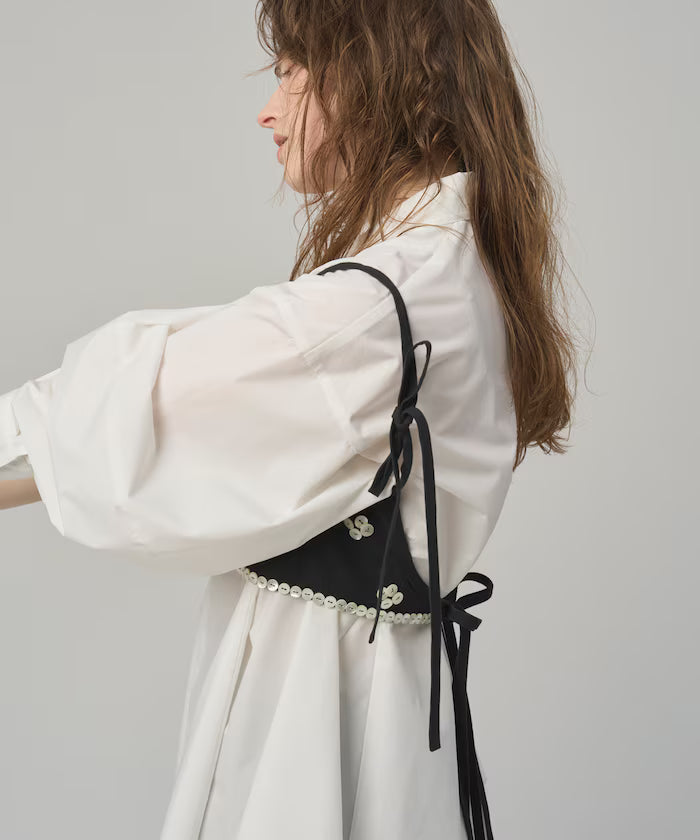 Flare Silhouette Skipper Balloon Sleeve Shirt