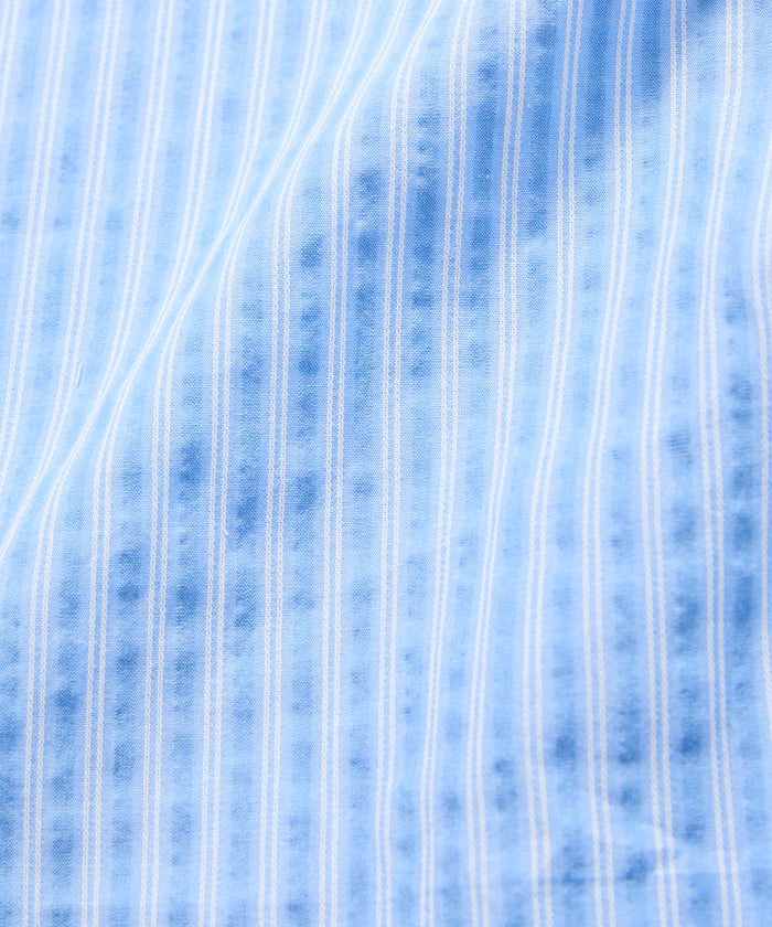 Relax Fit Regular Collar Sheer Seersucker Short Sleeve Shirt 【Limited Edition】