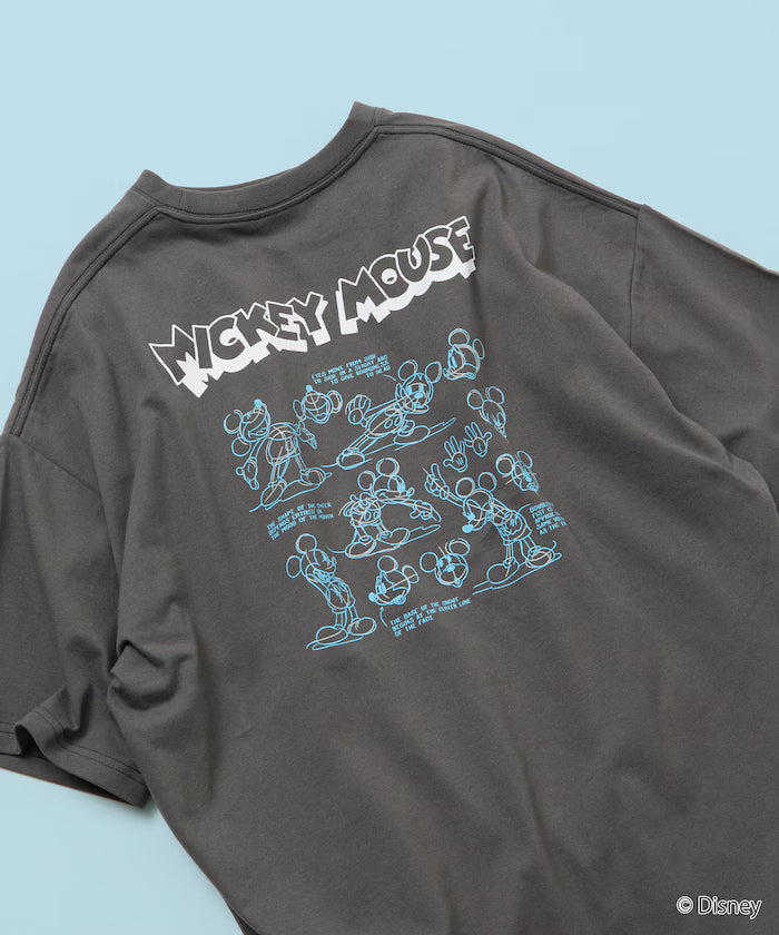 Limited Edition DISNEY Mickey Mouse Monochrome Back Print Crew Neck T-Shirt