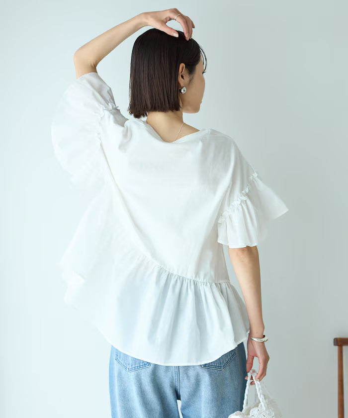 Organic Cotton Frill Sleeve T-shirt