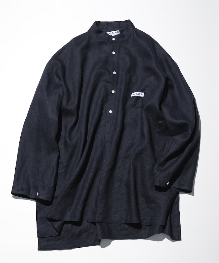 Linen Pullover Shirt - Navy
