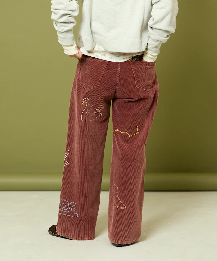 Chain Stitch Corduroy Pants