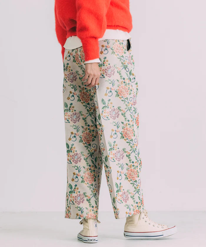 Flower Jacquard Wide Pants