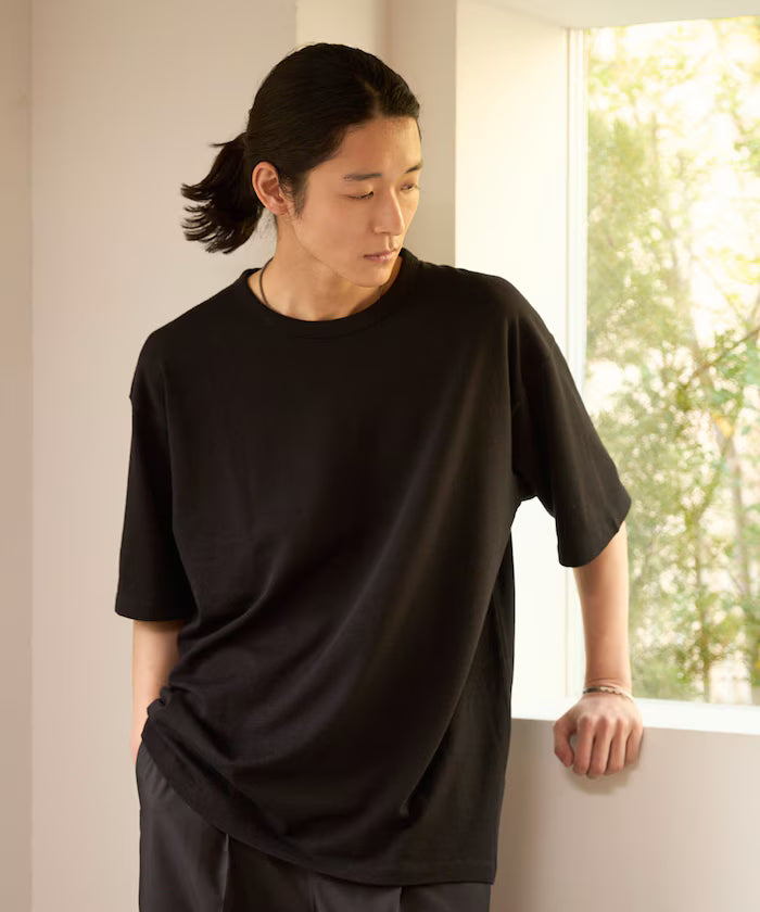 SUPER MERINO WOOL×INKEEP Crew Neck Short Sleeve T-Shirt