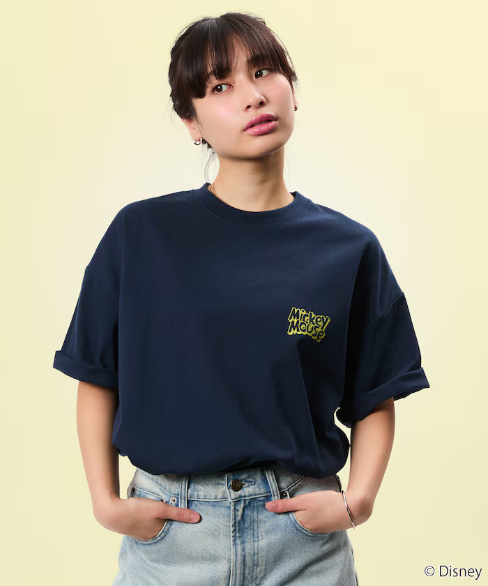 Limited Edition DISNEY Mickey Mouse Monochrome Back Print Crew Neck T-Shirt