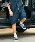 AUSTRALIAN COTTON Check Easy Shorts - Black