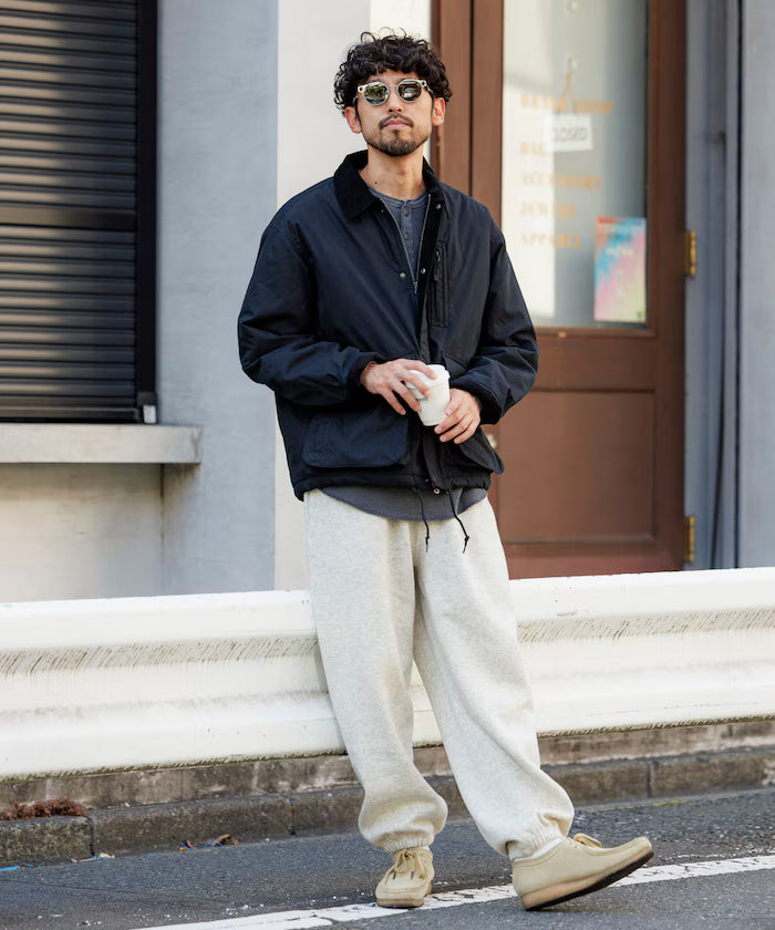 Corduroy panel cotton nylon blouson