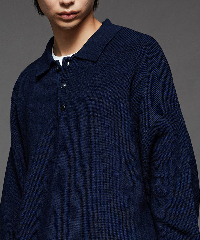 Relaxed Fit Cable Knit Polo Color Knit [Limited Release]