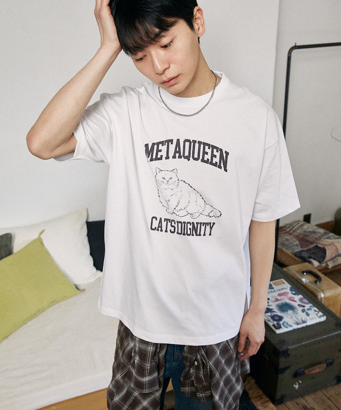 <Functional Material> METAQUEEN Cat Print T-Shirt Limited Edition