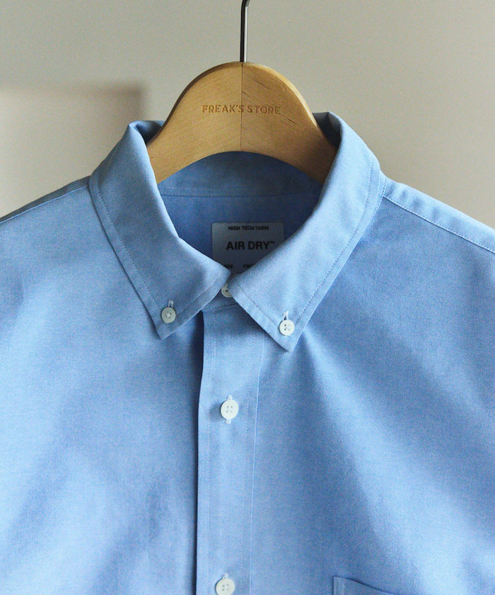 AIRDRY HIGH TECHYARN high-performance material oxford button-down shirt short sleeve moisture-wicking quick-dry