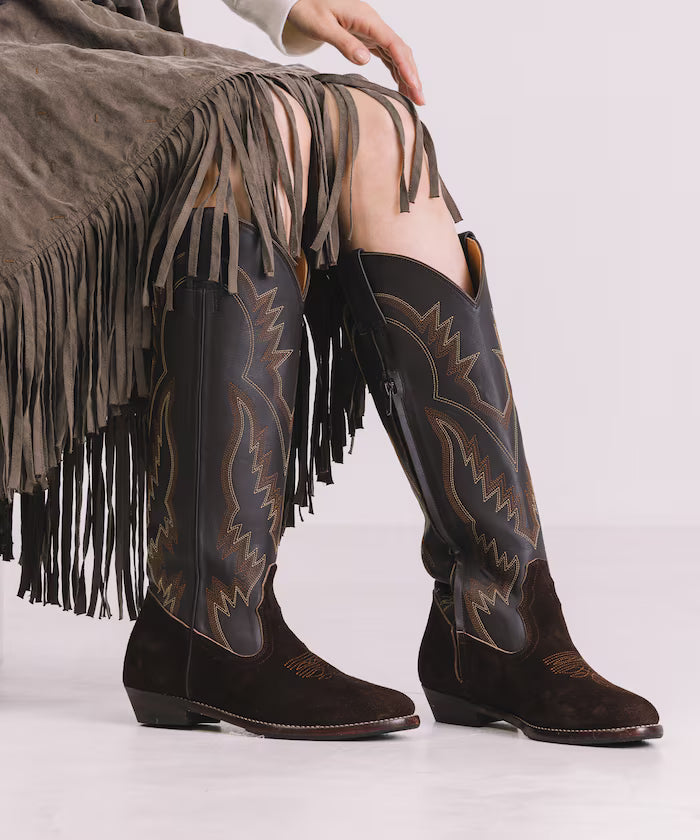 Long western boots/real leather long western boots