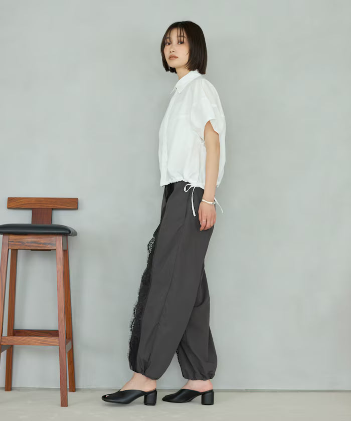 Nylon Lace Easy Wide Pants