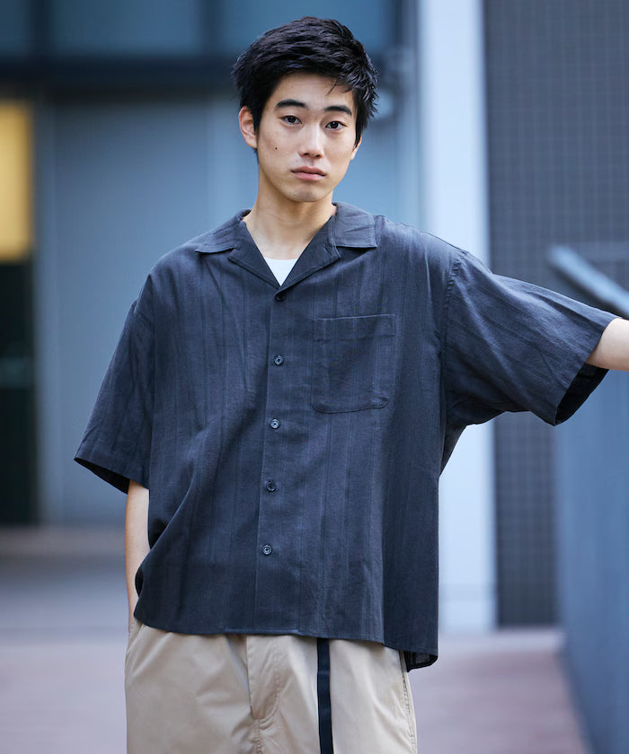 Relax Fit Relaxed Fit Shadow Stripe Open Color Shirt [Limited Release]