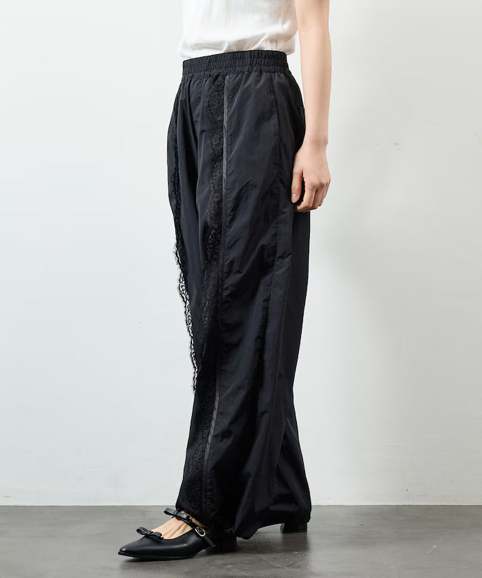 Nylon Lace Easy Wide Pants