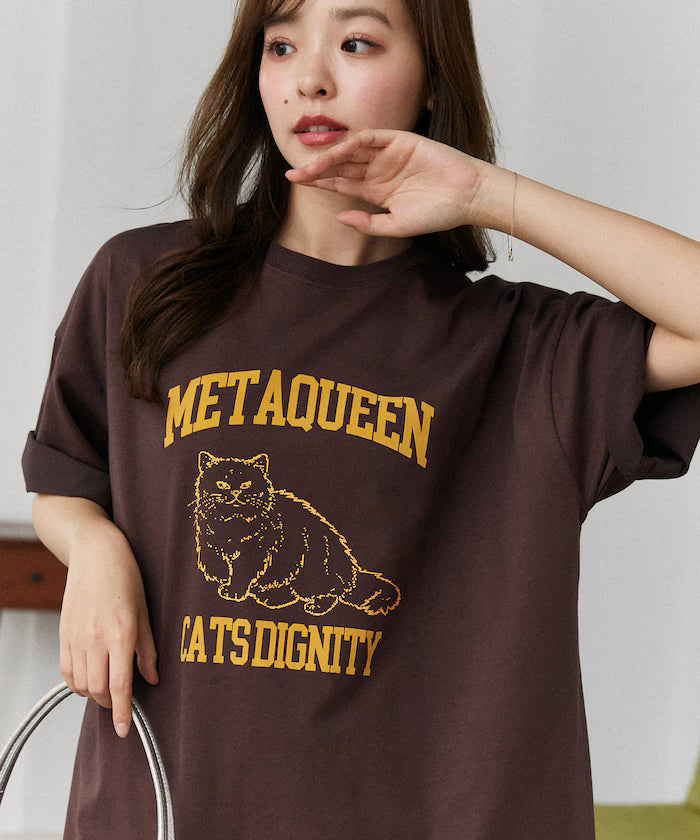 <Functional Material> METAQUEEN Cat Print T-Shirt Limited Edition