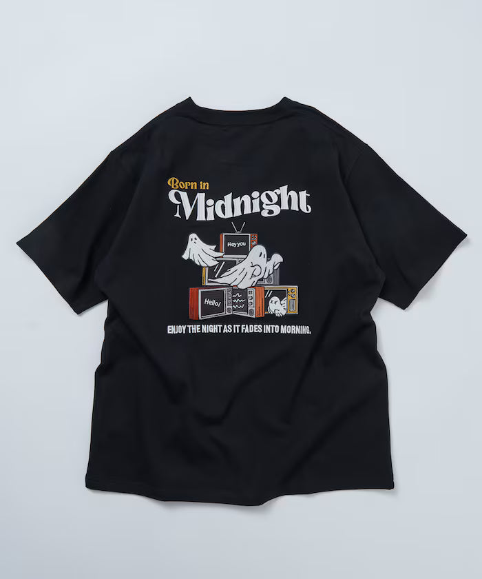 Relaxed Fit Back Embroidery Design Crew Neck T-Shirt / Midnight [Limited Edition]