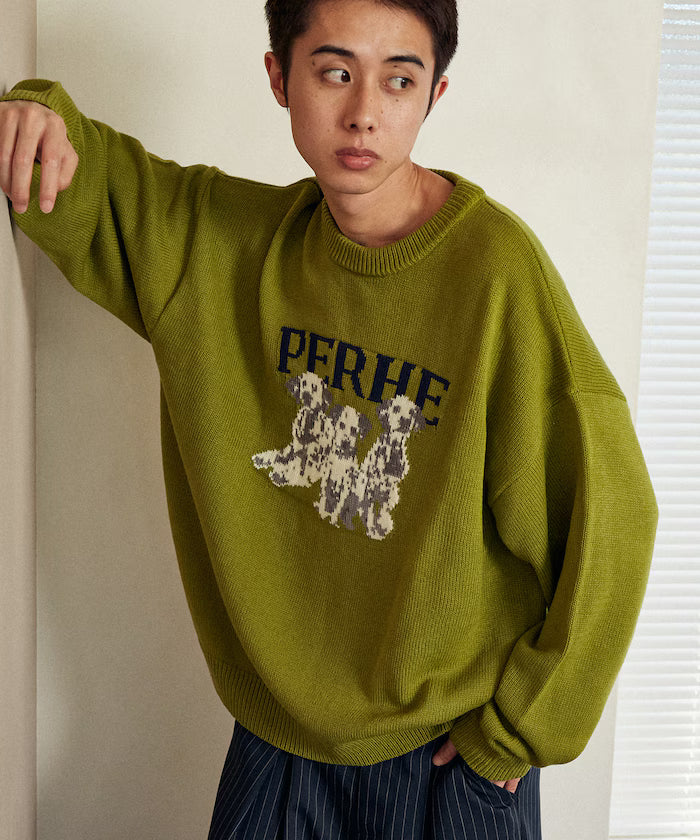 Dalmatian Dog Design Jacquard Knit Limited Edition