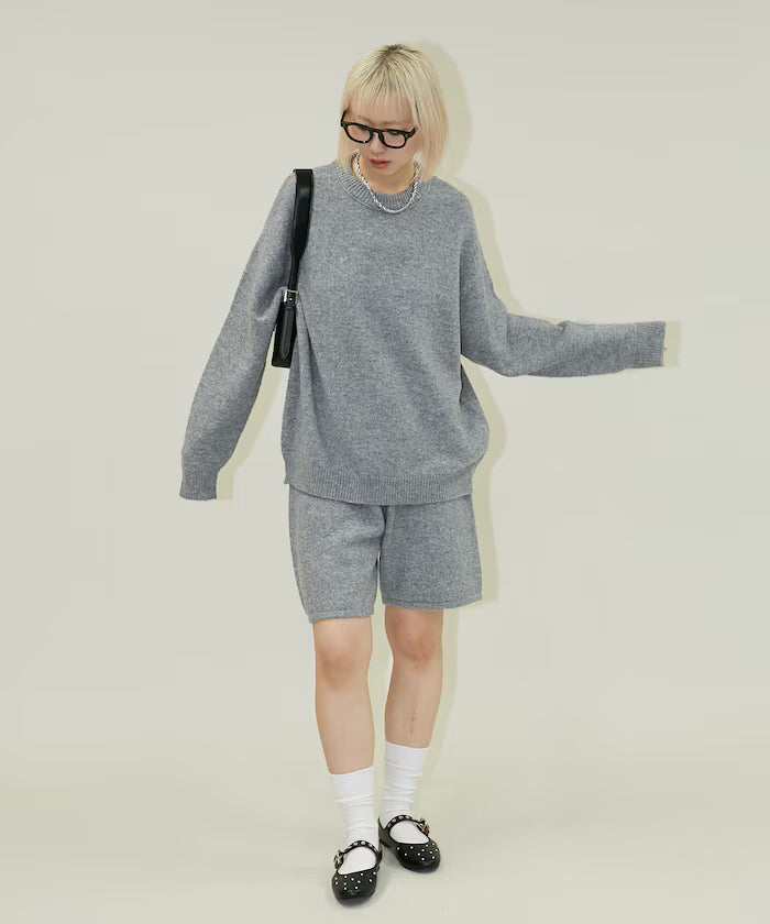 Knit Top Short Pants Set Up Limited Edition