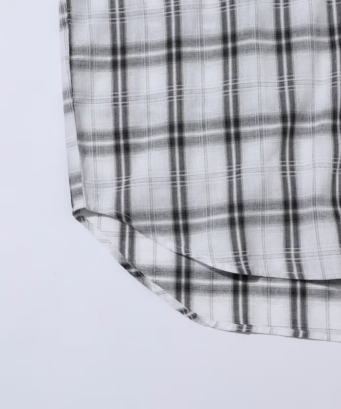 Big Silhouette Ombre Check Shirt / Long Sleeve