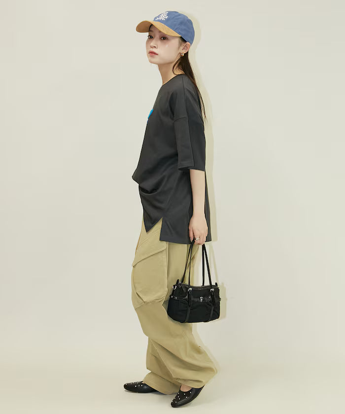 Big T-shirt with Pearl and Sagara Embroidery - Limited Edition