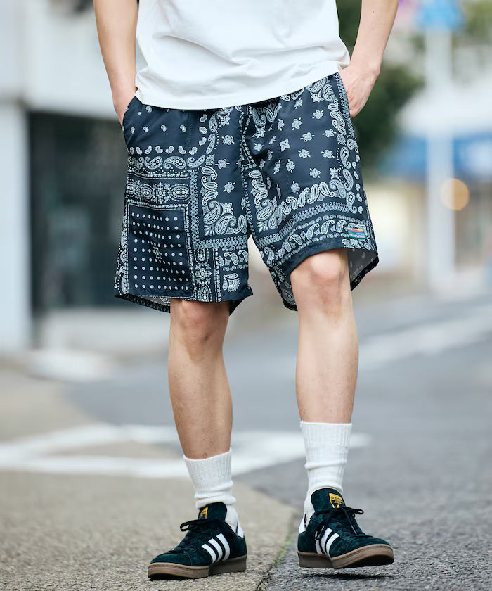 Cotton Nylon Packable Easy Shorts [Limited Edition] - Black Bandana