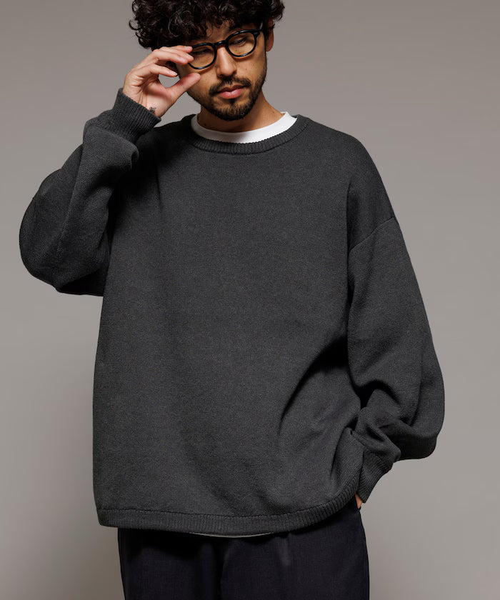 Milan Rib Spindle Crew Knit / Easy Care