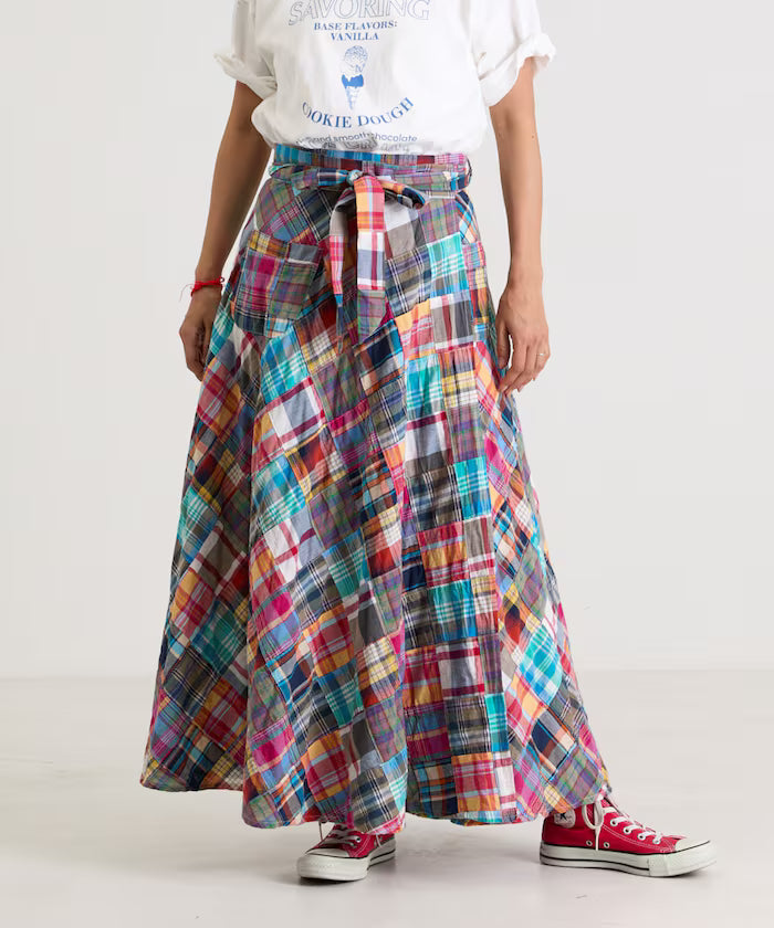 Indian patchwork check wrap skirt - Other/Pattern 1