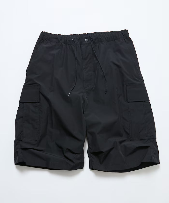 Quick Dry Fabric Wide Silhouette Poly Rip Cross Short Cargo Pants/UV Cut/Quick Dry 【Limited Release】