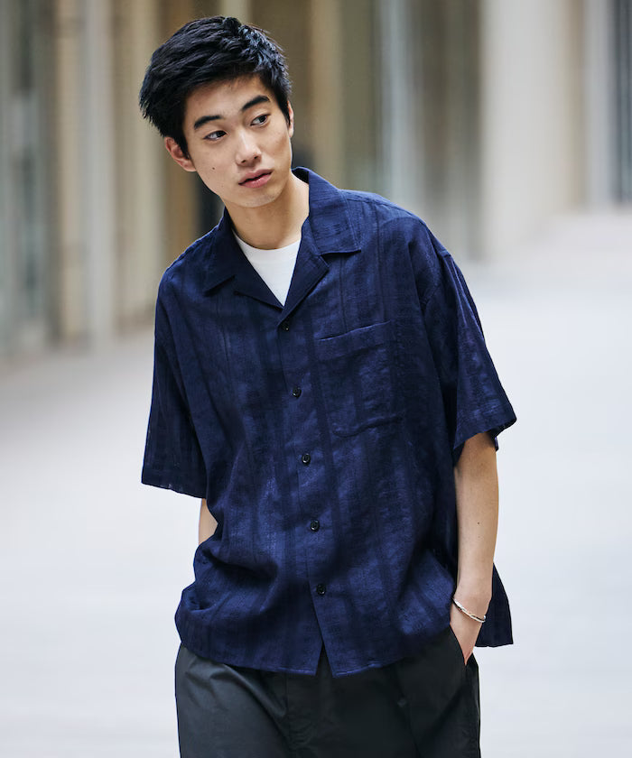 Relaxed Fit Allover Jacquard Open Collar Shirt [Limited Edition]