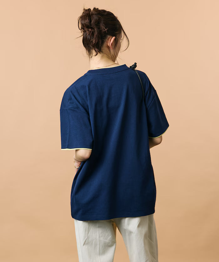 Limited Edition Relaxed Fit Color Block Fake Layered Crew Neck T-Shirt