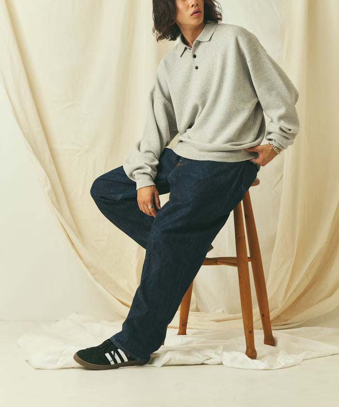 Relax Fit Relax Fit Sweat-like Polo Collar Knit [Limited Edition]