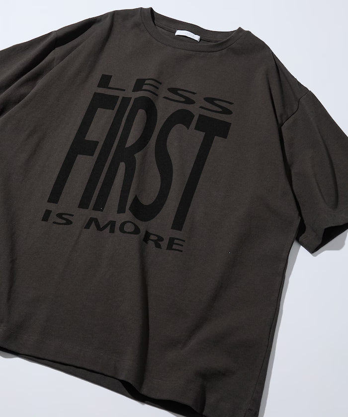 6 Ounce Front Logo Print Crew Neck T-Shirt / Print T-Shirt PRINT BIG FIRST - Charcoal Gray