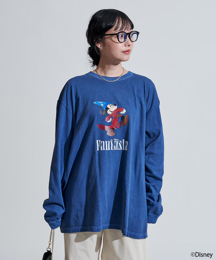 [DISNEY FANTASIA] Big Front Print Long T - Navy