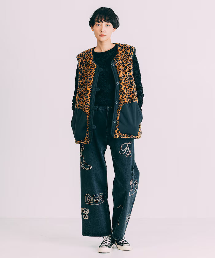 Chain Stitch Wide Denim