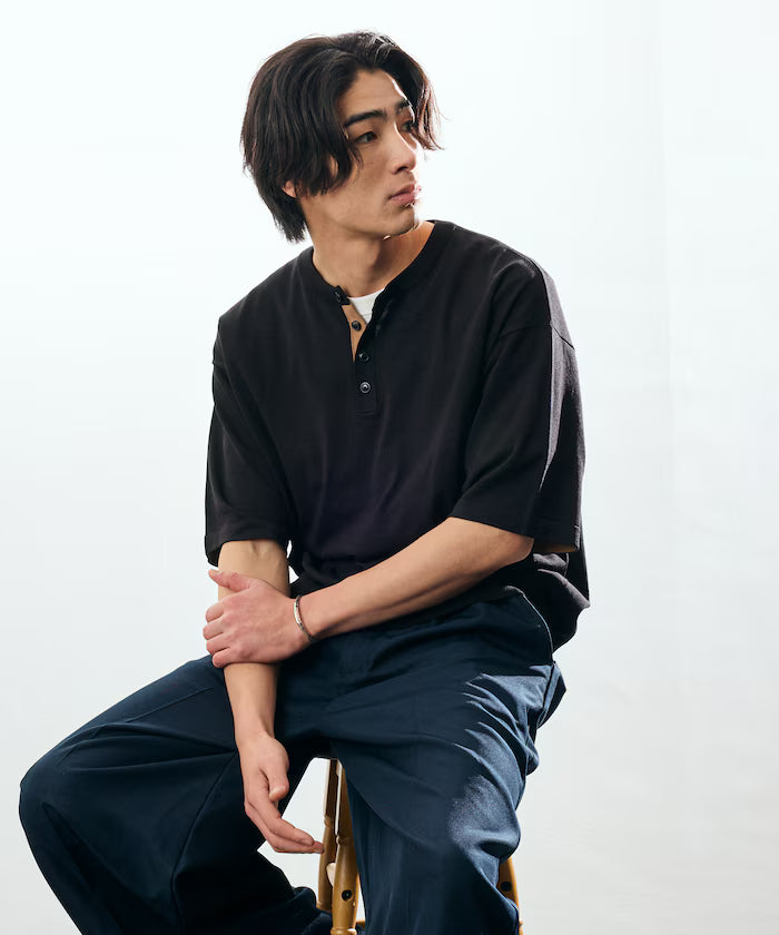 Relax Fit Relax Fit Cool Touch Color Block Henry Neck Pullover 【Limited Edition】