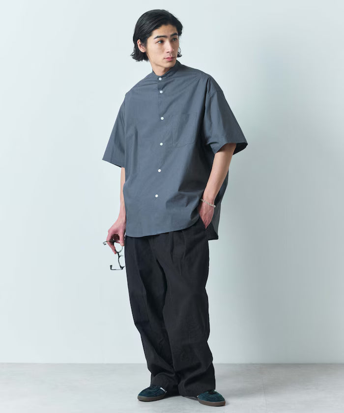 Relax Fit Relaxed Fit Band Collar Short Sleeve Shirt [Limited Edition]