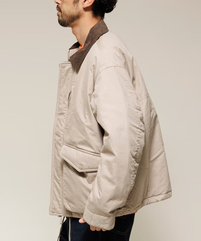 Corduroy panel cotton nylon blouson