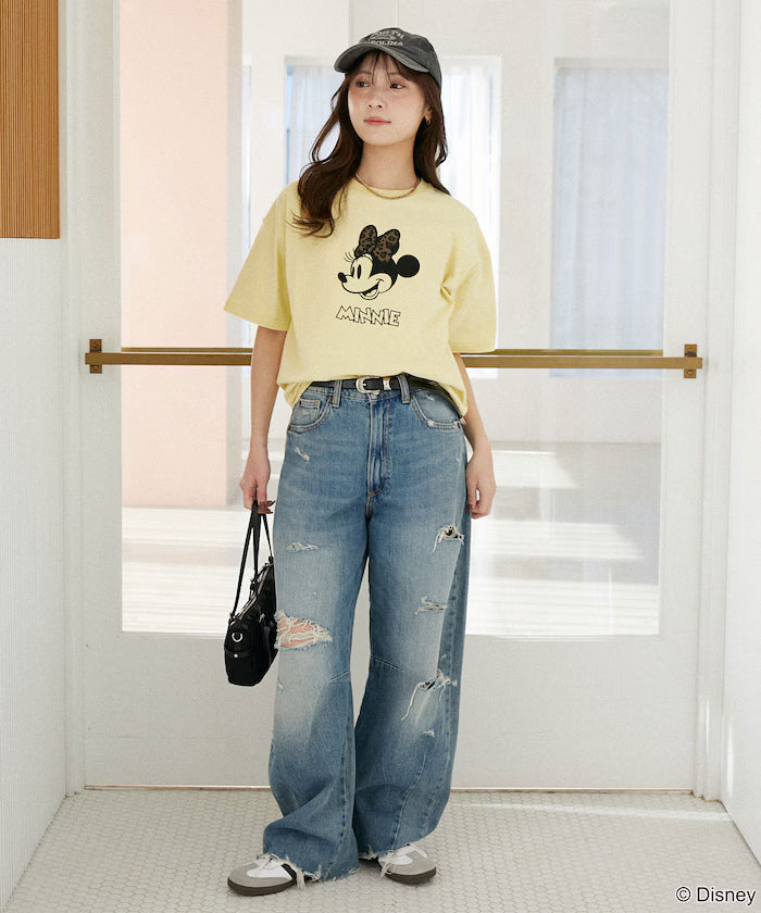 Minnie Mouse/ミニーマウス/ Leopard Print Docking T-Shirt Limited Edition